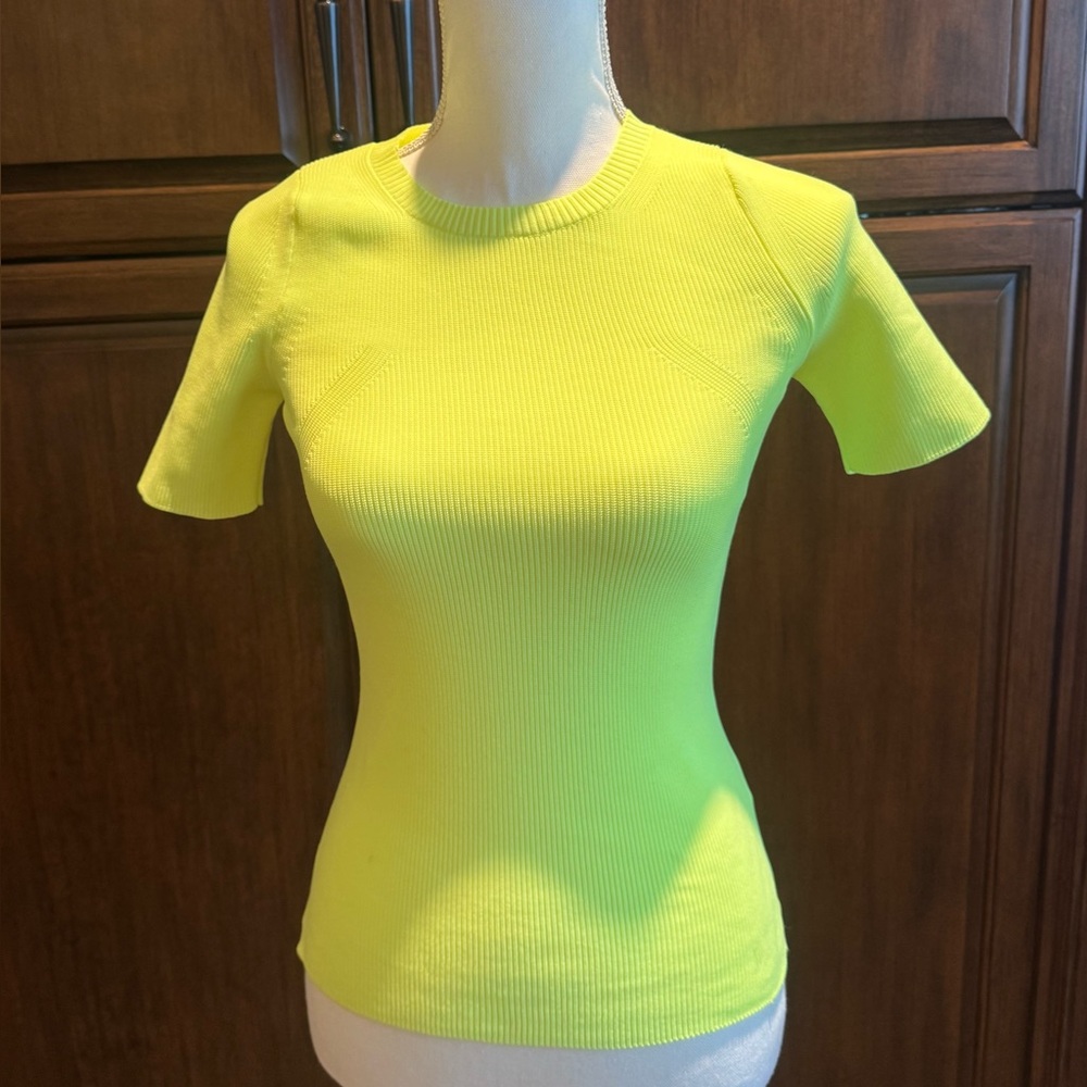 Helmut Lang Bright Yellow Short Sleeve Sweater